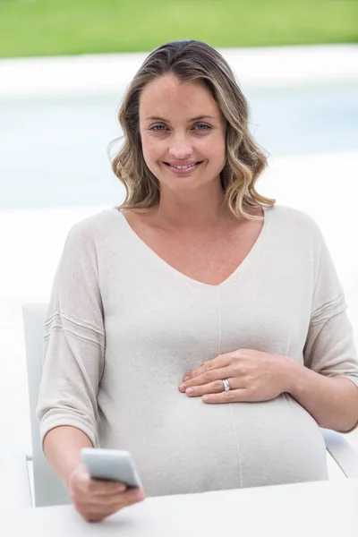 Gravid kvinna textning — Stockfoto