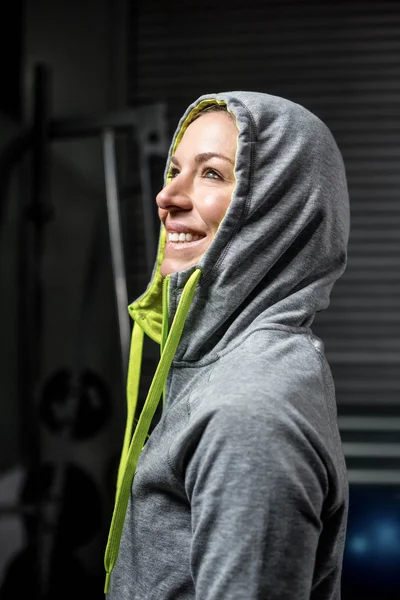 Portrait of woman wearing hood — Stock Photo, Image