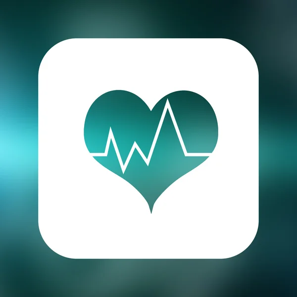 Heartbeat met groene achtergrond — Stockfoto