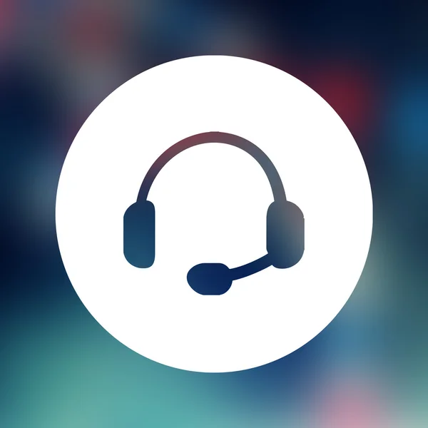 Blue headphones icon against blue — Stock Photo, Image