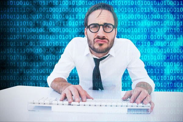 Business worker with reading glasses — Stock Photo, Image