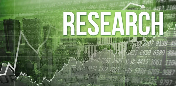 Ordet forskning och aktier och andelar — Stockfoto