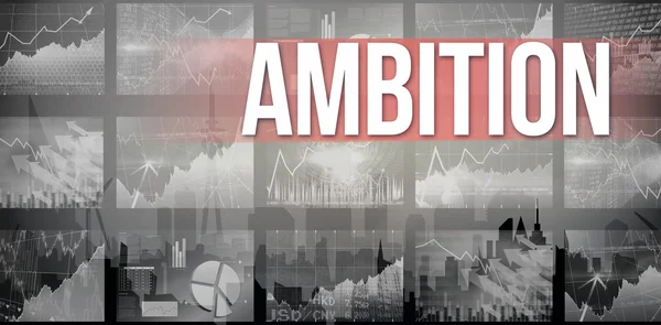 Word ambition and stocks and shares — Stock Photo, Image