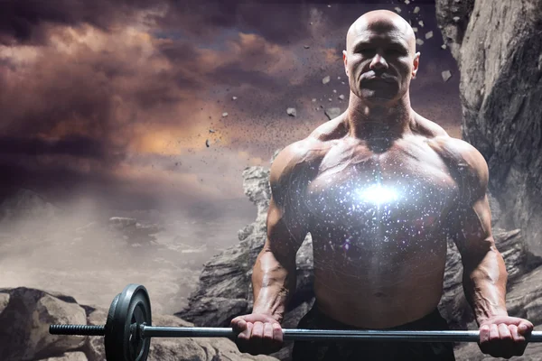 Muscular man lifting crossfit — Stock Photo, Image