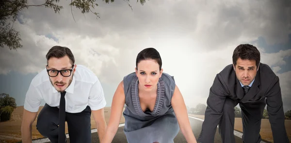 Business people ready to start race — Stock Photo, Image