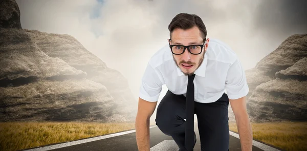 Jungunternehmer bereit für Rennen — Stockfoto