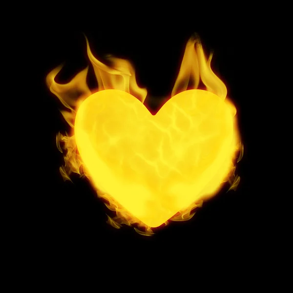 Filled heart with fire — Stock Photo, Image