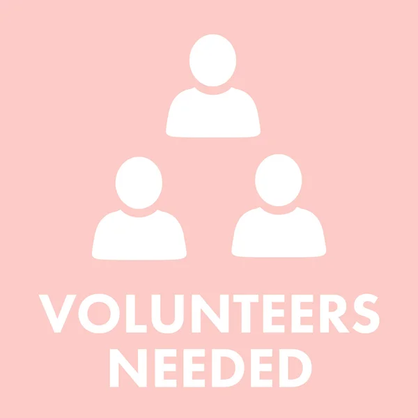 Volunteers needed against light pink — Stock Photo, Image