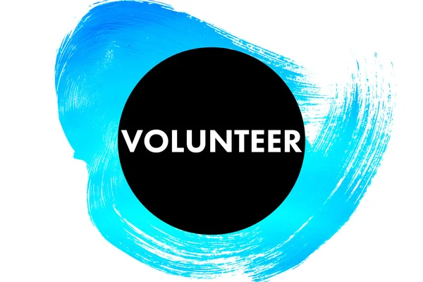 Volunteer text in black circle — Stock Photo, Image