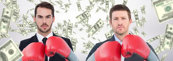 Businessmen with boxing gloves — Stock Photo, Image