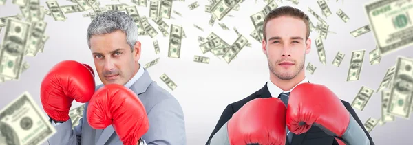 Businessmen with boxing gloves — Stock Photo, Image