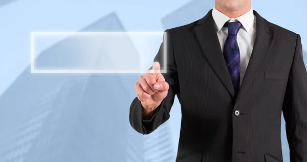 Businessman in suit pointing finger — Stock Photo, Image