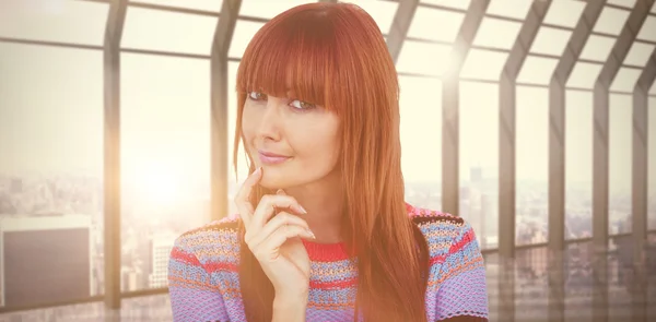 Portrait of a smiling hipster woman — Stock Photo, Image