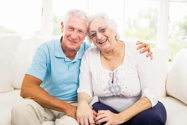 Cute senior couple smiling Stock Image