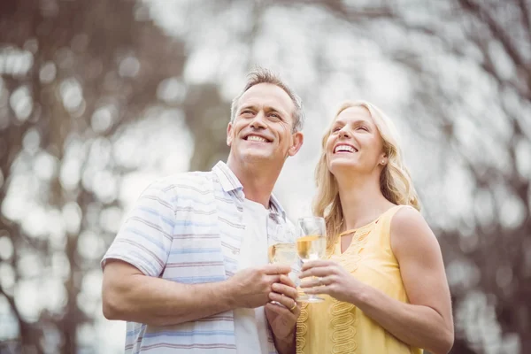 Paar toasten met champagne — Stockfoto