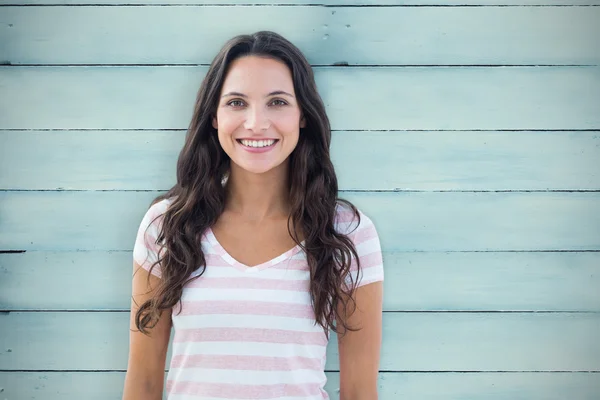 Brunette smiling to the camera — Stock Photo, Image