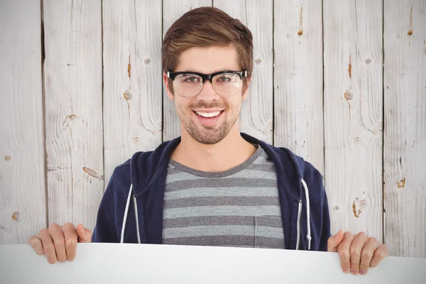 Man  holding billboard — Stock Photo, Image