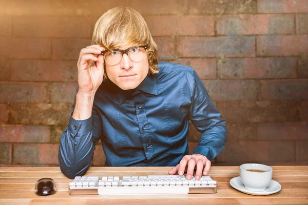 Hipster hombre de negocios utilizando la computadora Fotos de stock