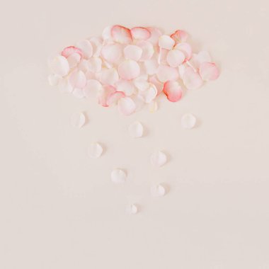 Yumuşak pembe arkaplan üzerine pastel pembe çiçek sümbülü olan yaratıcı bir düzen. Minimum ilkbahar ya da yaz güneşli düz uzanıyordu.