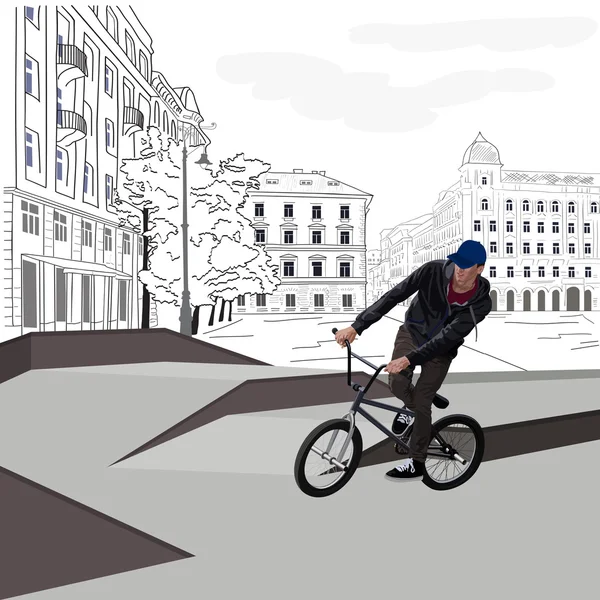 城市小轮车自行车 — 图库矢量图片