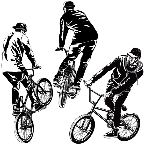 Set BMX Bikers - Stok Vektor