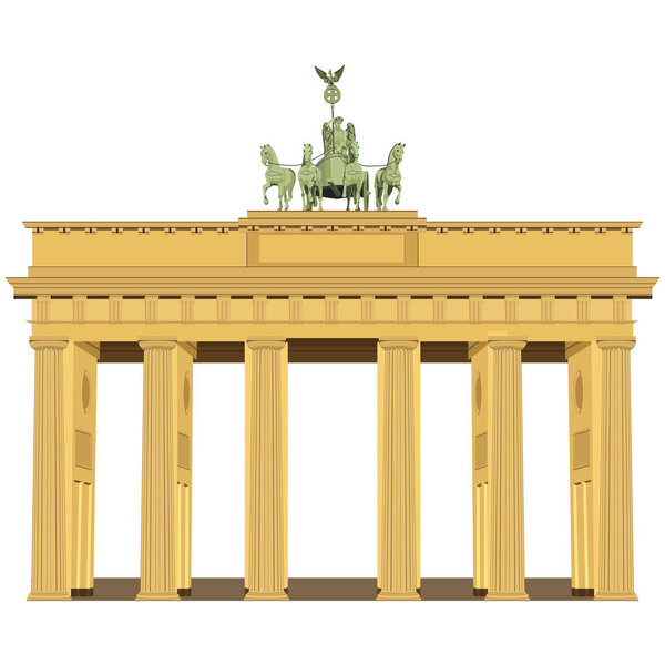 Brandenburg Gate isolated on white