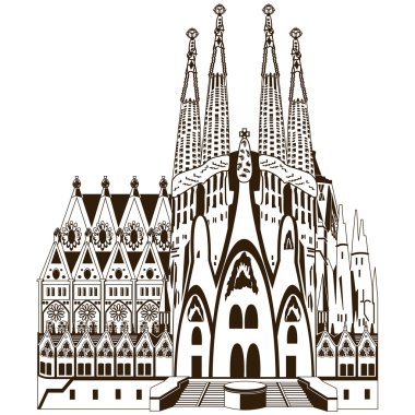 Barcelona'da sagrada familia vektör görüntü