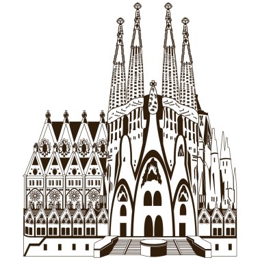 Vector image of Sagrada Familia in Barcelona clipart