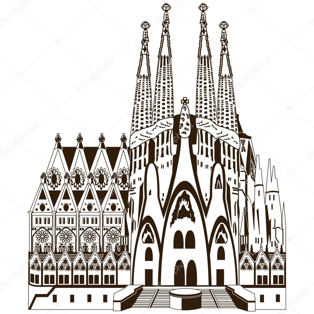 Vector image of Sagrada Familia in Barcelona Stock Vector Image by ...