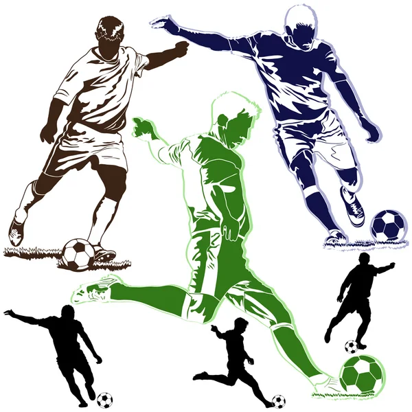 Soccer football players — Stock Vector