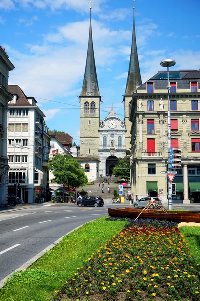Hofkirche in Luzern — Stockfoto