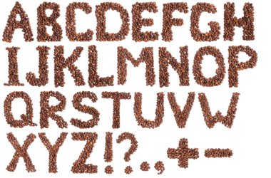 kahve çekirdekleri yapılan alfabesi