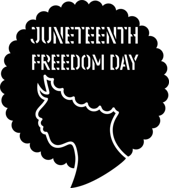 Hermosa silueta de mujer negra americana. Diseño de personaje femenino. Cara de mujer afro. Concepto Juneteenth. — Vector de stock