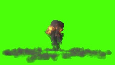 4 k patlama ve toz el sallamak yeşil zemin üzerine
