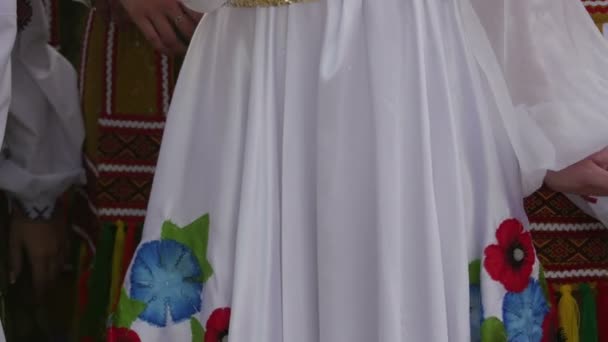 Menina ucraniana em traje tradicional no Festival Internacional do Folclore — Vídeo de Stock