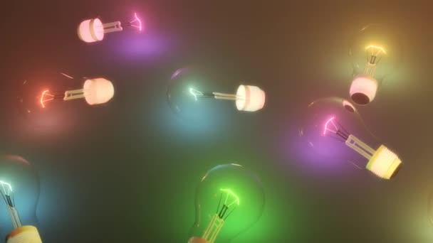 3D電球をちらつきのアニメーション背景 — ストック動画