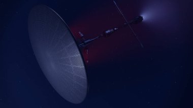 Yeni dünyaları keşfeden bir uzay aracının 3 boyutlu görüntüsü 