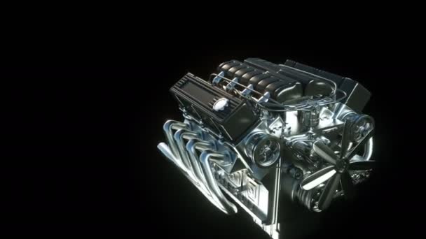汽车发动机拆卸成零件 3D动画 — 图库视频影像
