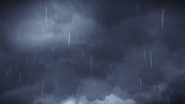 Animation Μιας Κάμερας Που Φέρουν Μέσα Από Στυλιζαρισμένα Σύννεφα Καταιγίδα — Αρχείο Βίντεο