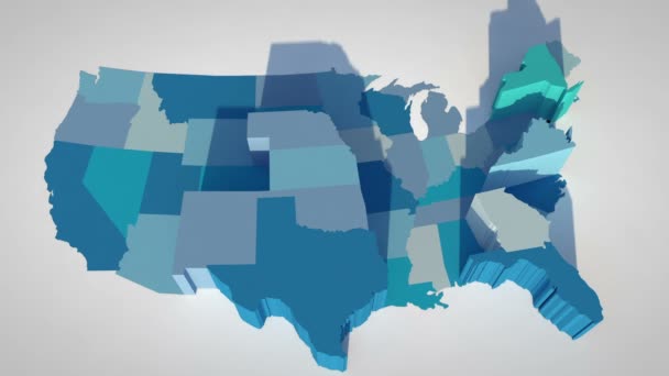 Kaart Verenigde Staten — Stockvideo