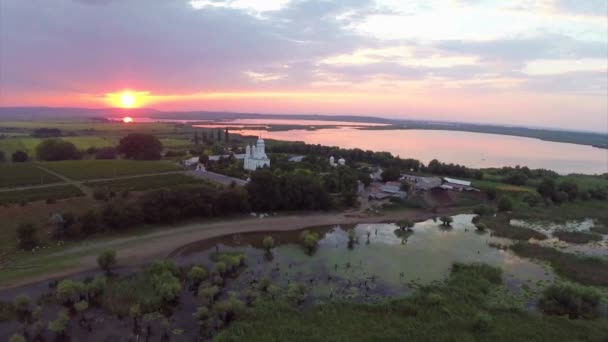 Monastery aerial view — Stock Video