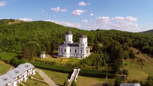 Monastery aerial view — Stock Video