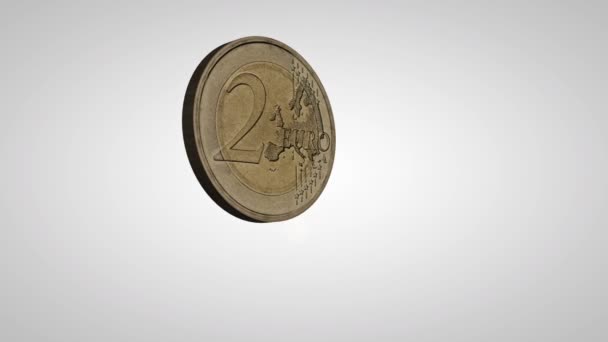 Flipping Euro Coin — Stok Video