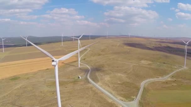 Wind farm aerial — Stock Video