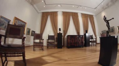 Galeri resim ve heykel. dolly vurdu.