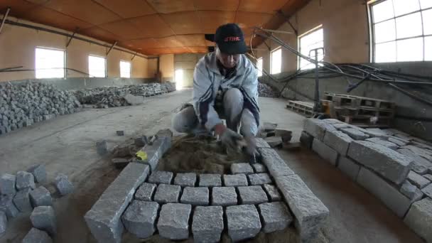 Graniet bestrating time-lapse — Stockvideo