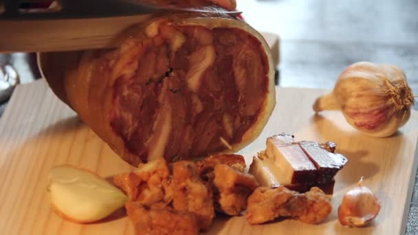 Traditional Romanian delicacies — Stock Video