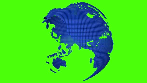 Otočení tečkovaný svět mapa izolované na zelené