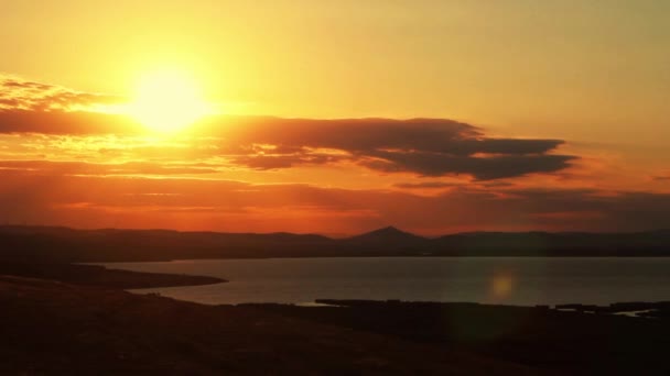 Pôr do sol no Delta do Danúbio — Vídeo de Stock