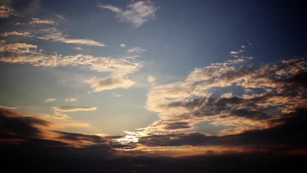 Zonsondergang wolken timelapse — Stockvideo